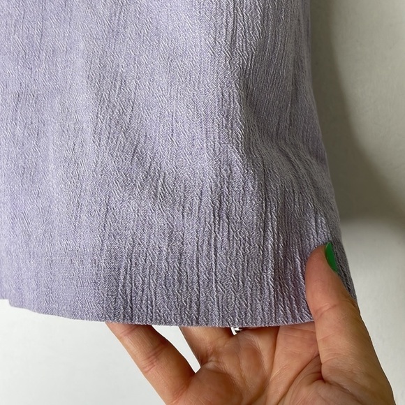 vintage elastic waist crinkle fabric lilac shorts - Picture 3 of 7